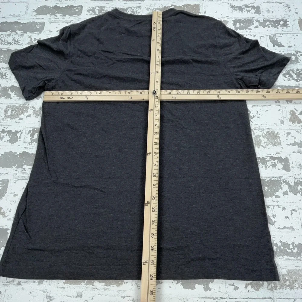 Champion Shirt Men Large Gray Blue Tee Spell Out Logo Basic Plain Adult Top - Picture 5 of 7
